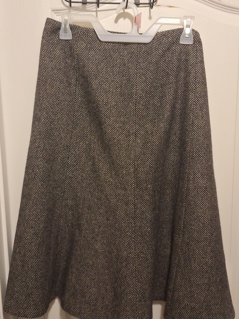 Chaps Black & Btown A-Line Tweed Skirt